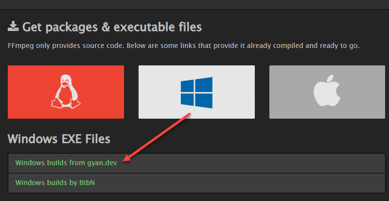 Windows builds from gyan.dev