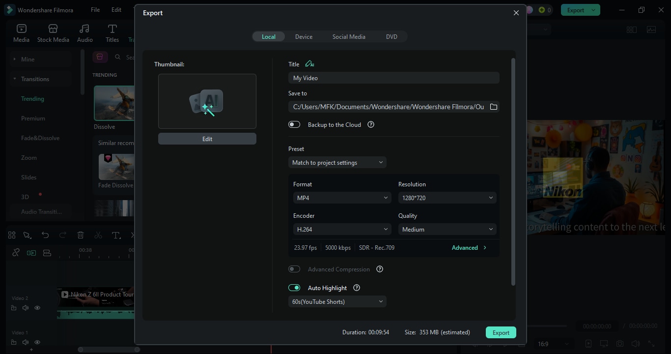 export video