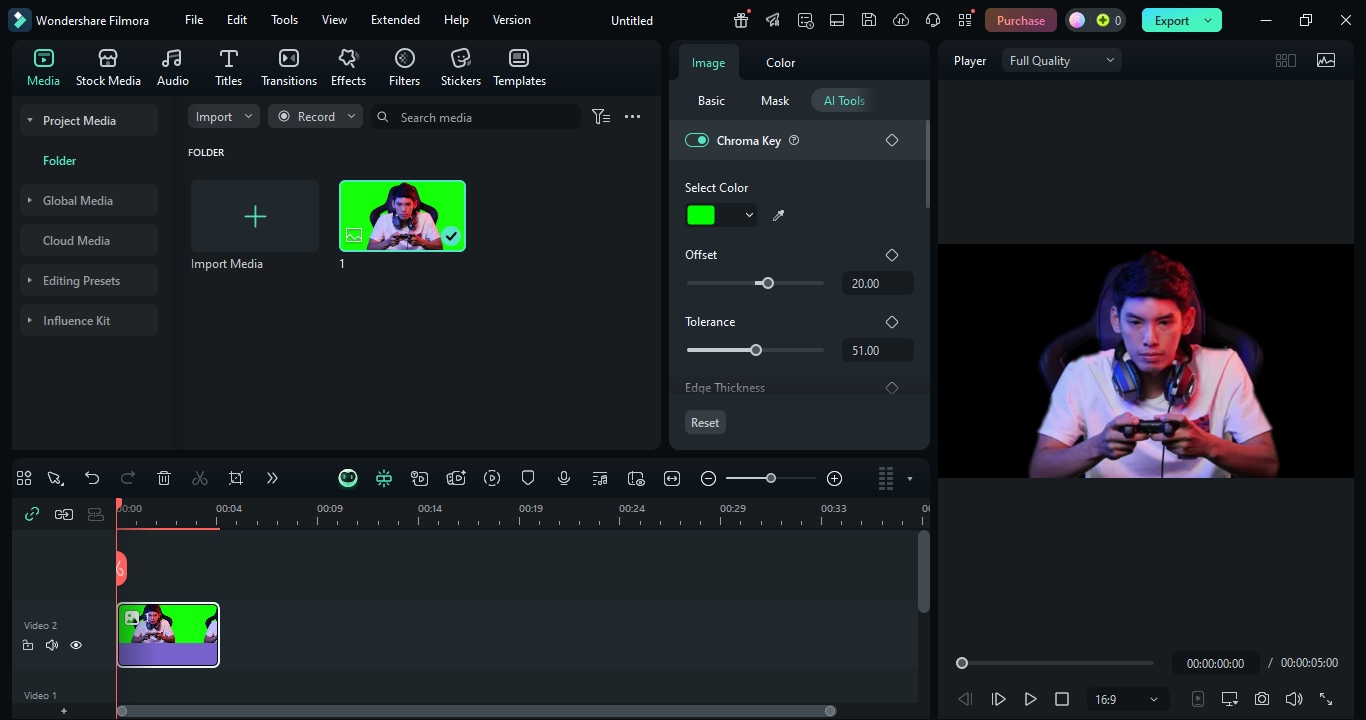 chroma key in filmora