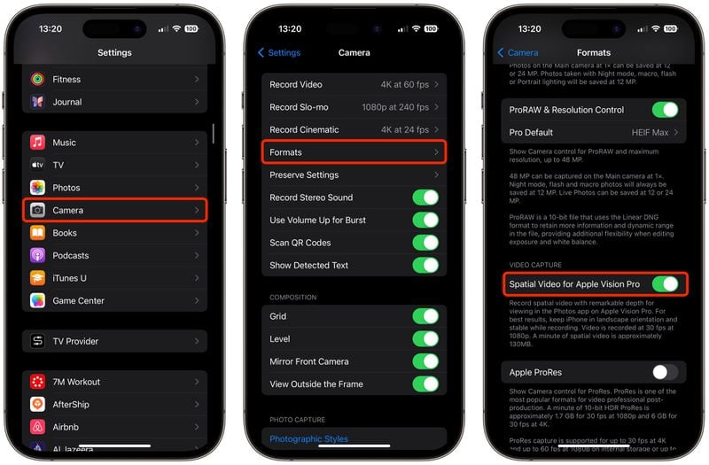 new enable spatial video for apple vision pro