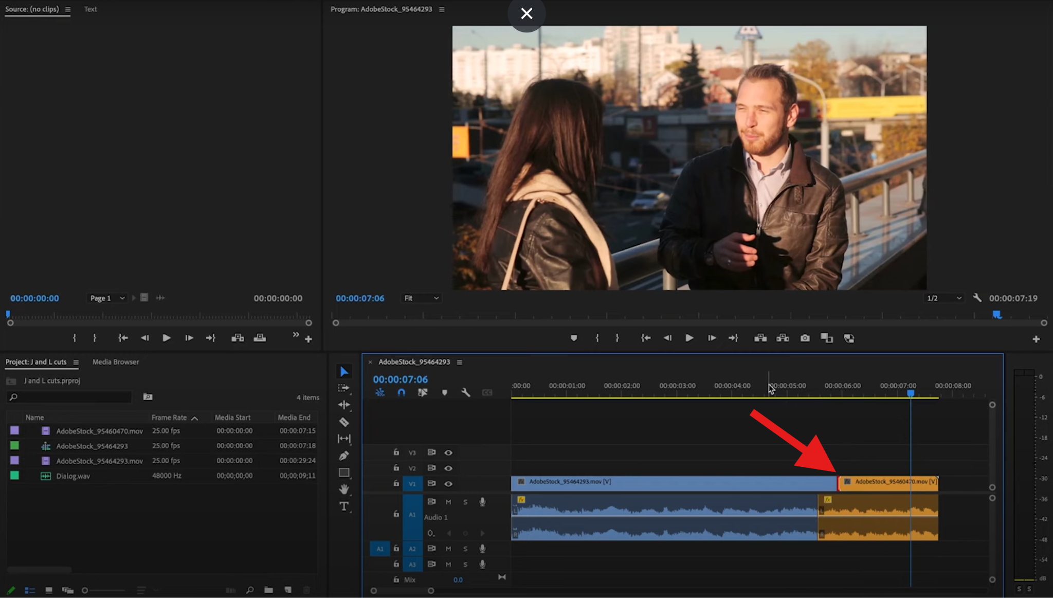 create j cut in premiere pro