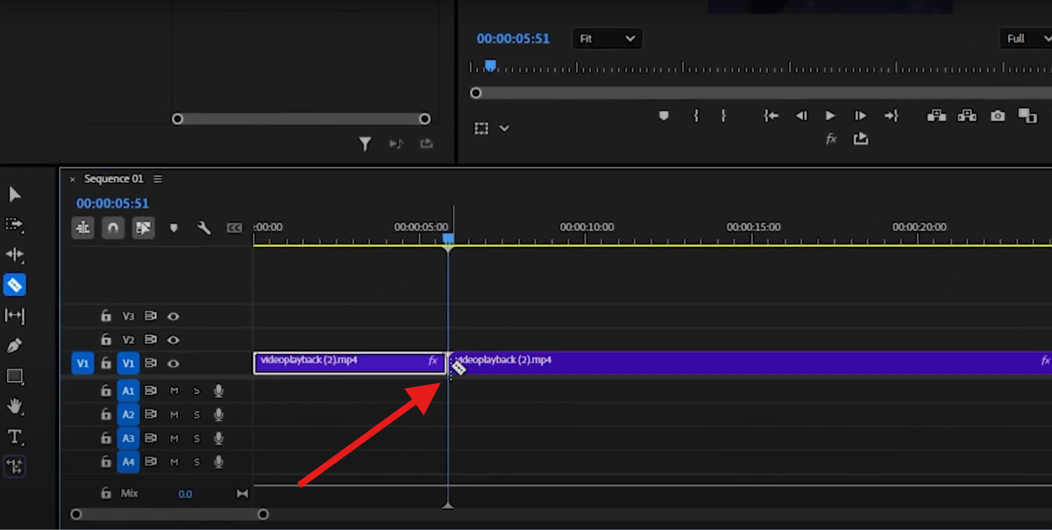 premiere pro razor tool