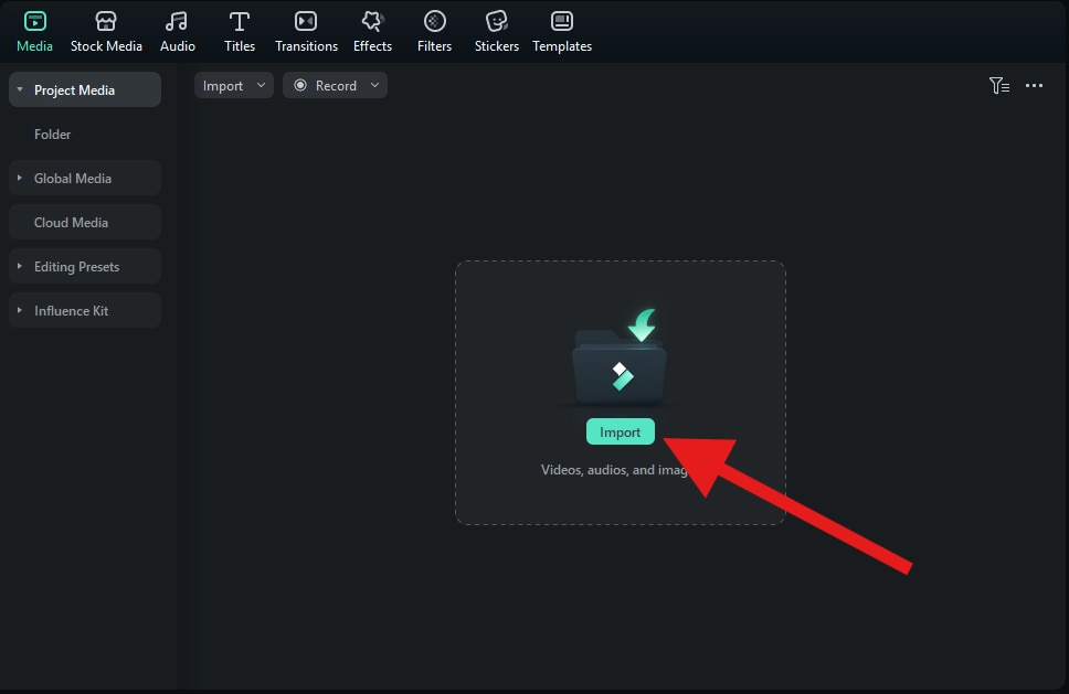 import a video to filmora project