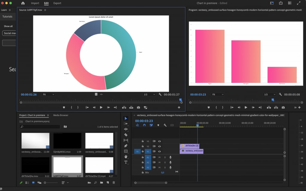 premiere pro data visualization interface screenshot
