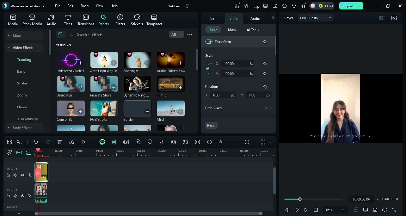 make significant edits filmora