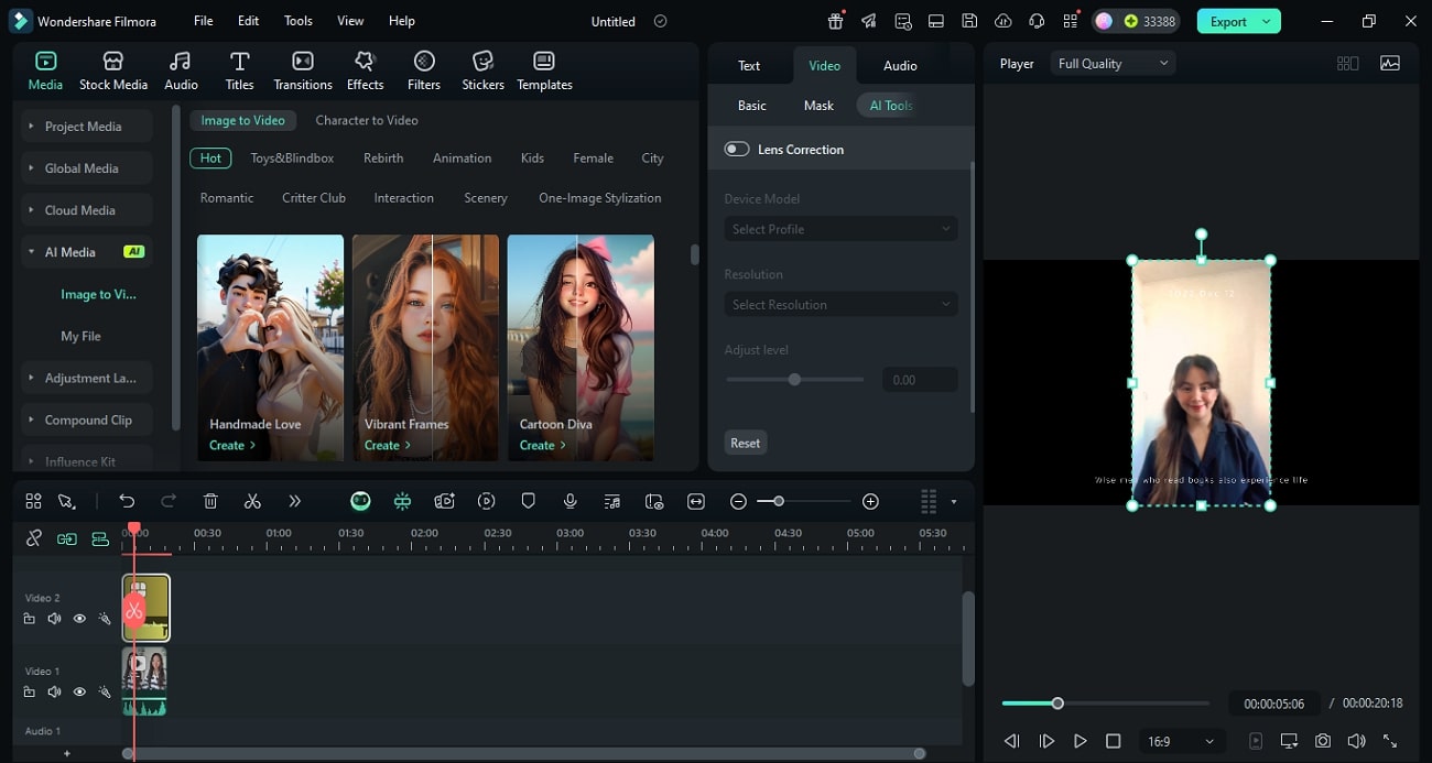 ai editing with filmora