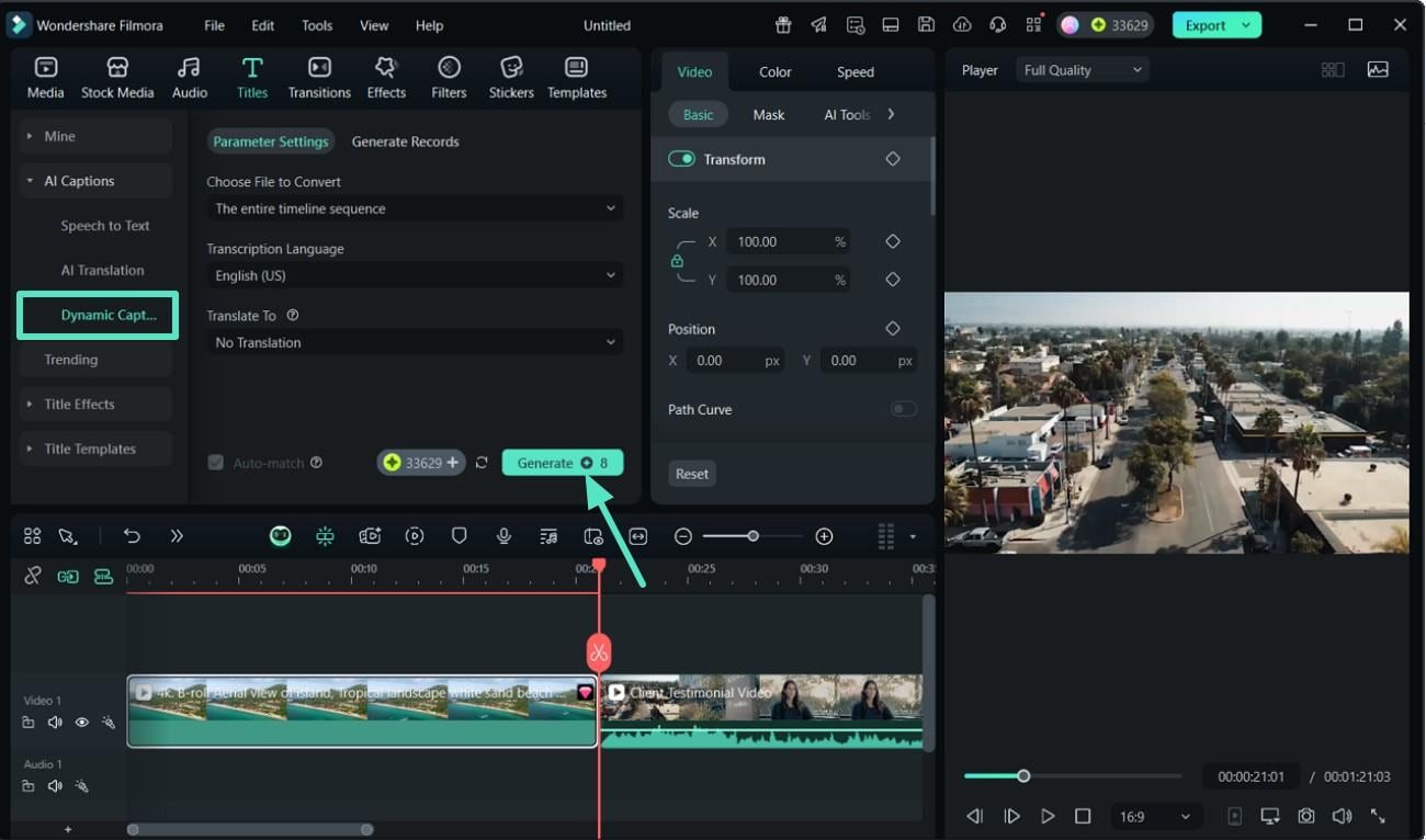 generate dynamic captions text overlays