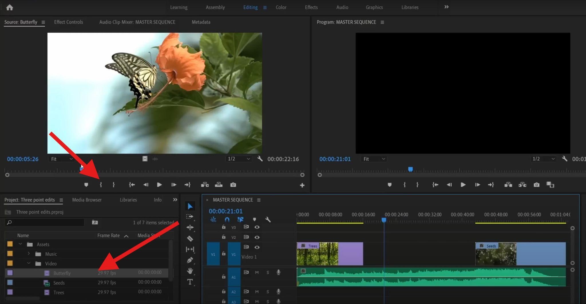 set the in point premiere pro