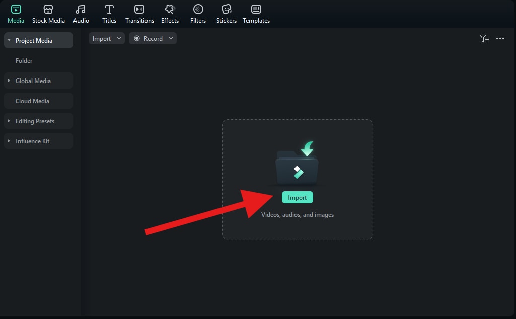 import media files in filmora desktop