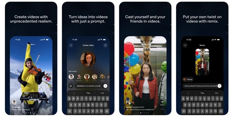 sora 2 app oberfläche