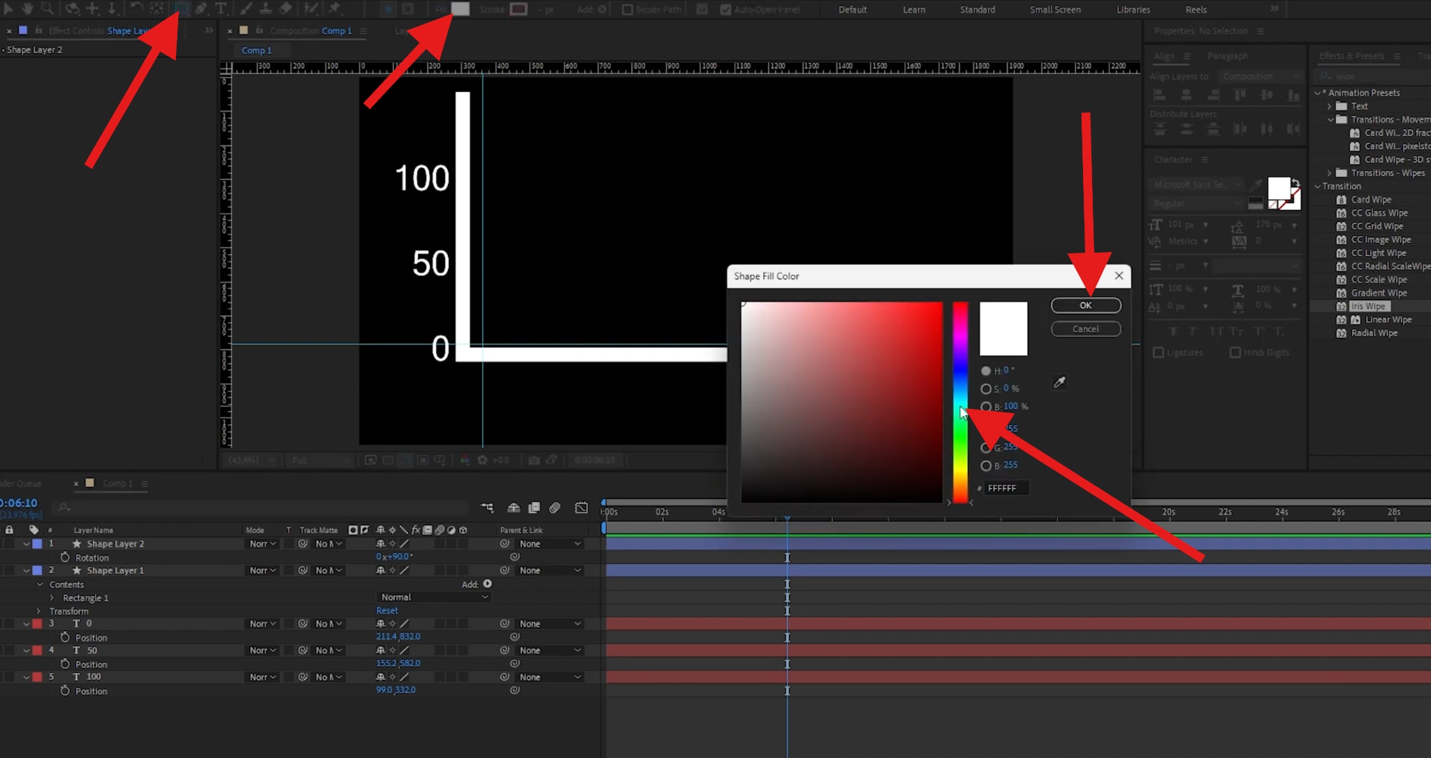pick rectangle color in after effects