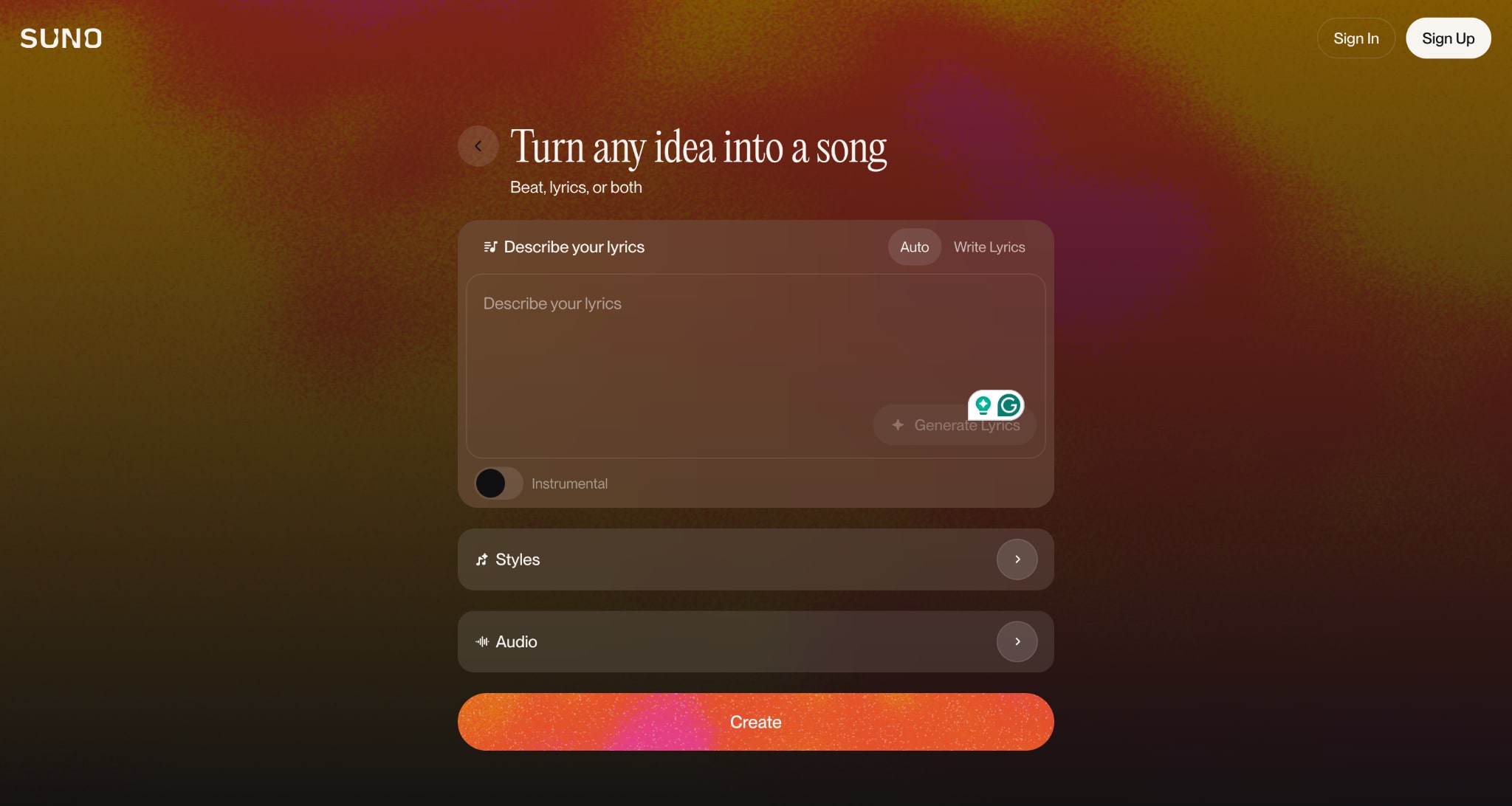 suno ai music generator prompt