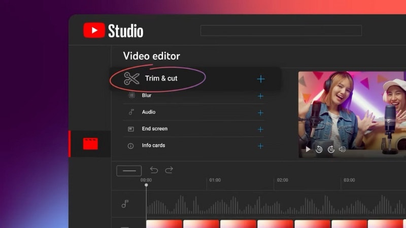 edit video in youtube studio editor