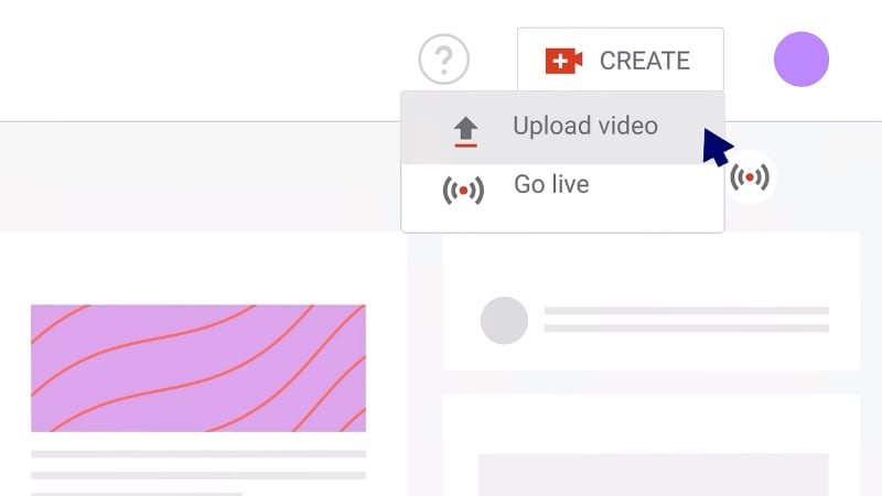 upload a video in youtube studio