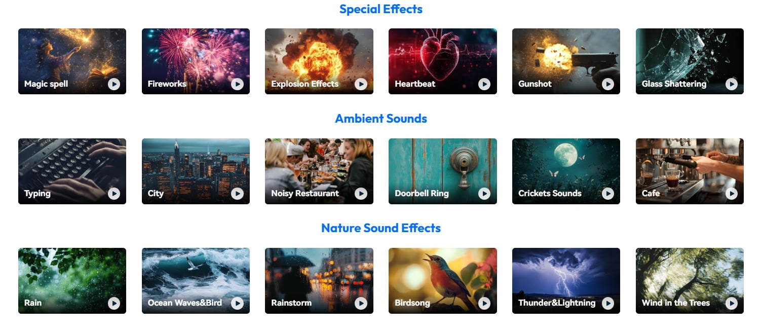 sound effects library in filmora