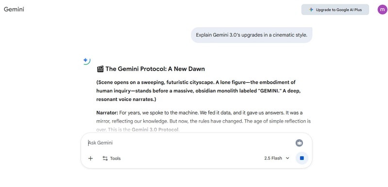 script generation on gemini ai