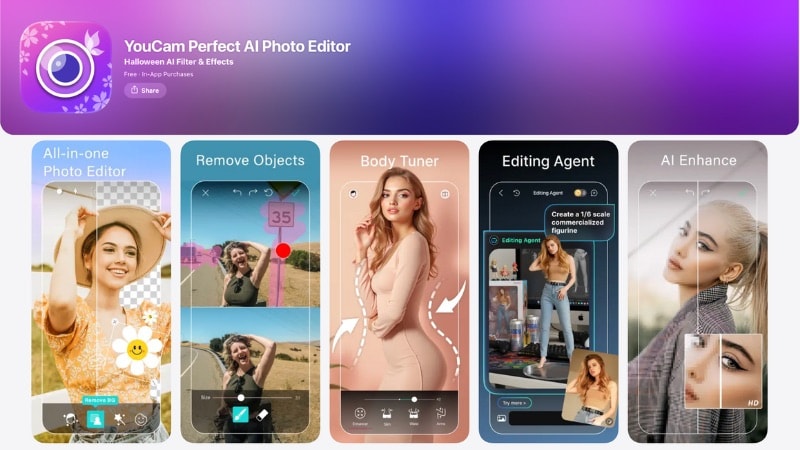 youcam as a distort face app