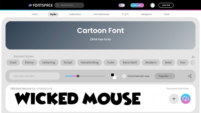 fontspace cartoon text generator free fonts
