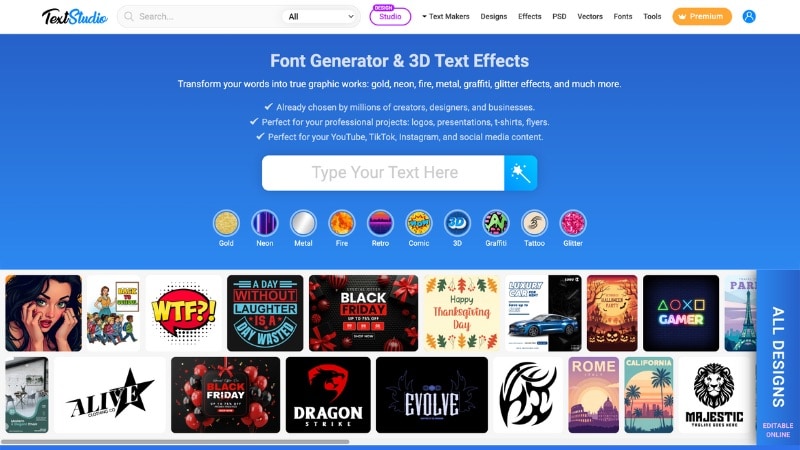 textstudio cartoon font maker online