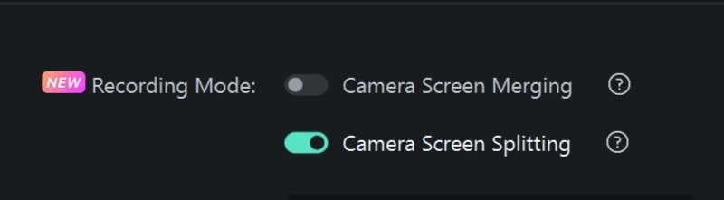 filmora camera recording mode