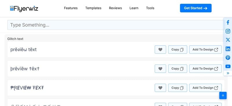 flyerwiz glitch text generator