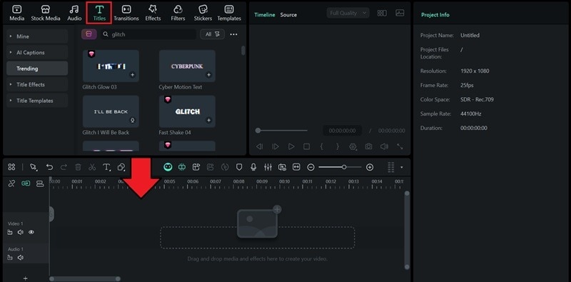 add title preset to timeline