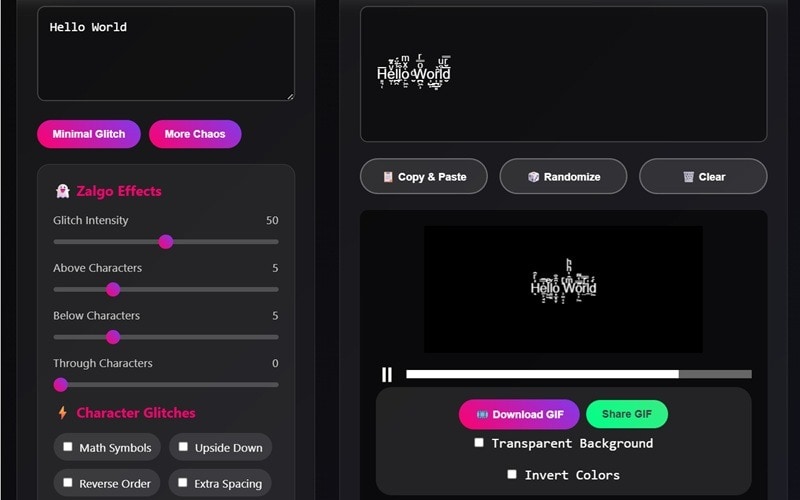 psddude glitch text generator