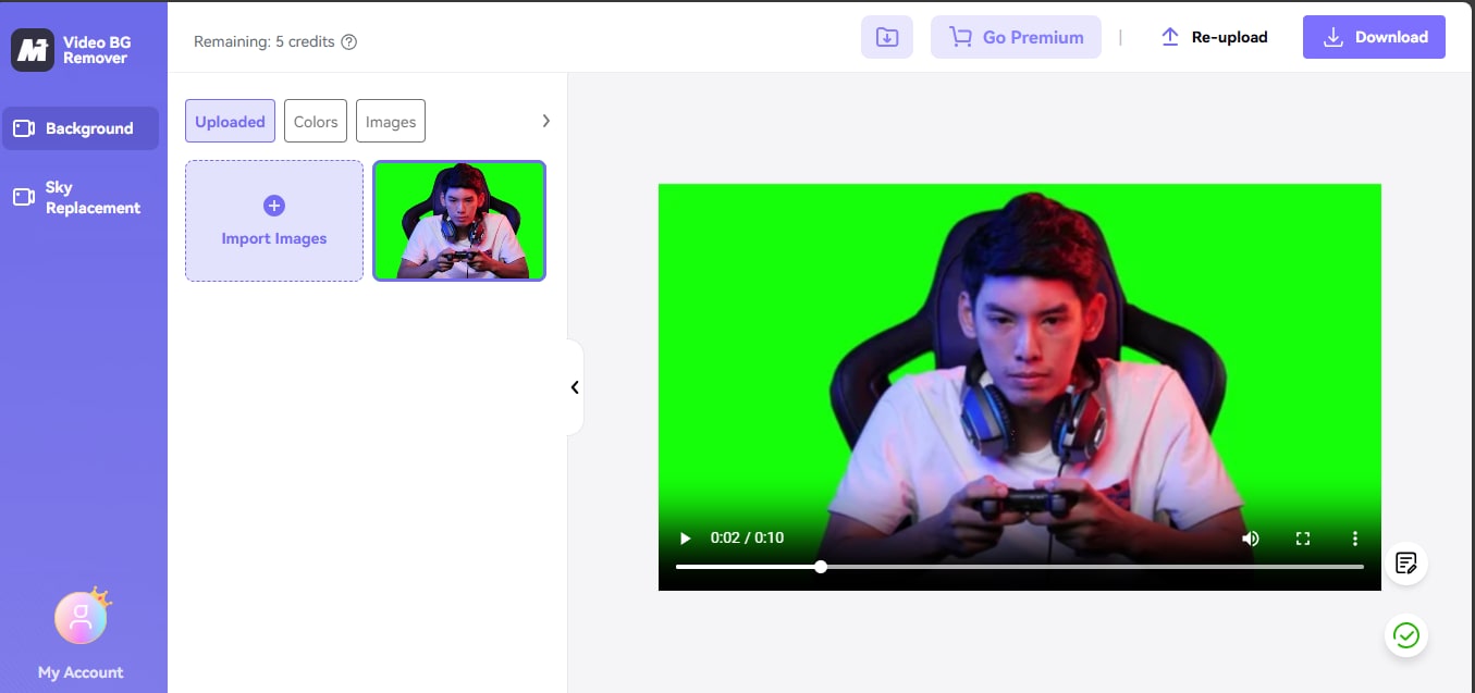 media.io green screen photo editor