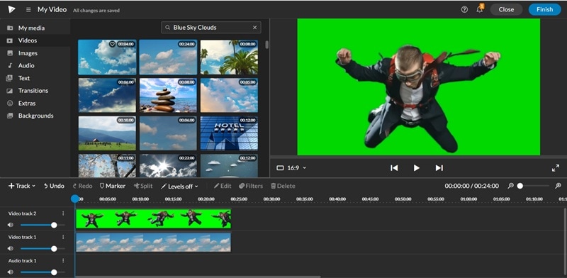 wevideo green screen editing