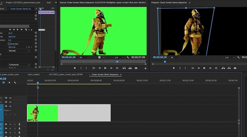 adobe premiere pro green screen editing