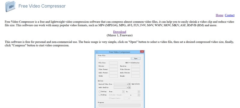 freevideocompressor for windows