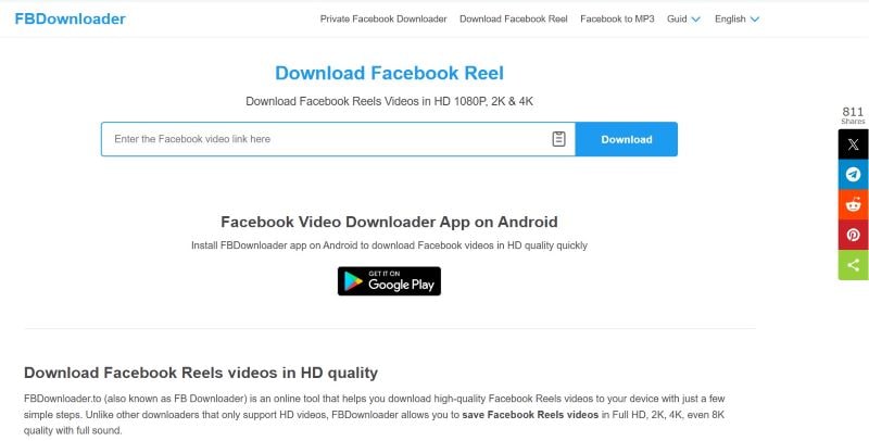 fbdownloader as facebook reel downloader