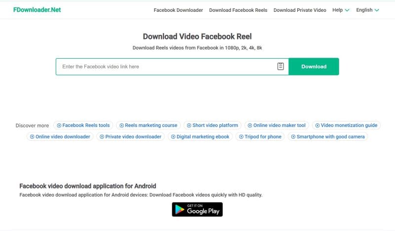fbdownloader.net as facebook reel downloader