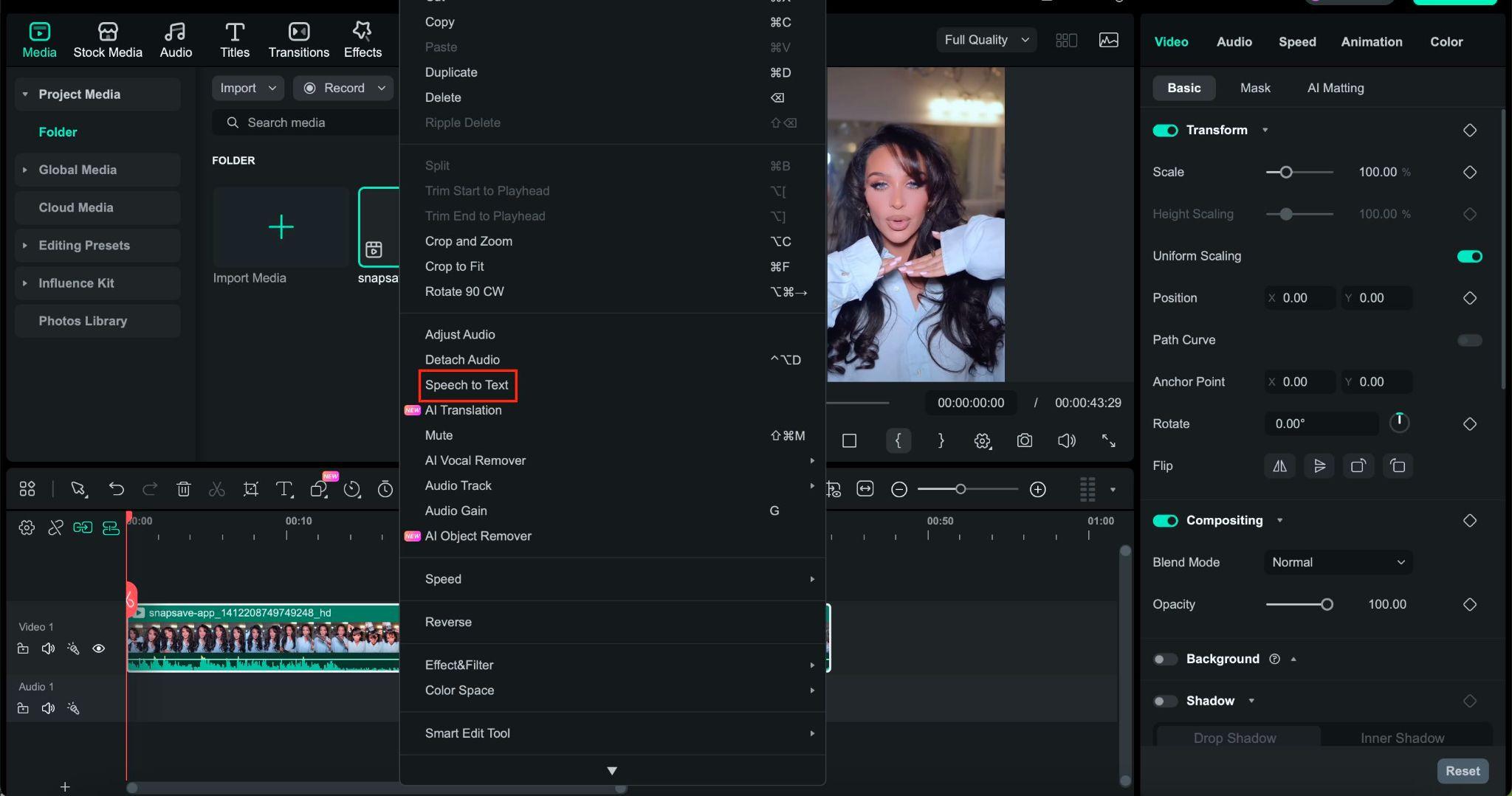 apply subtitle using ai speech to text