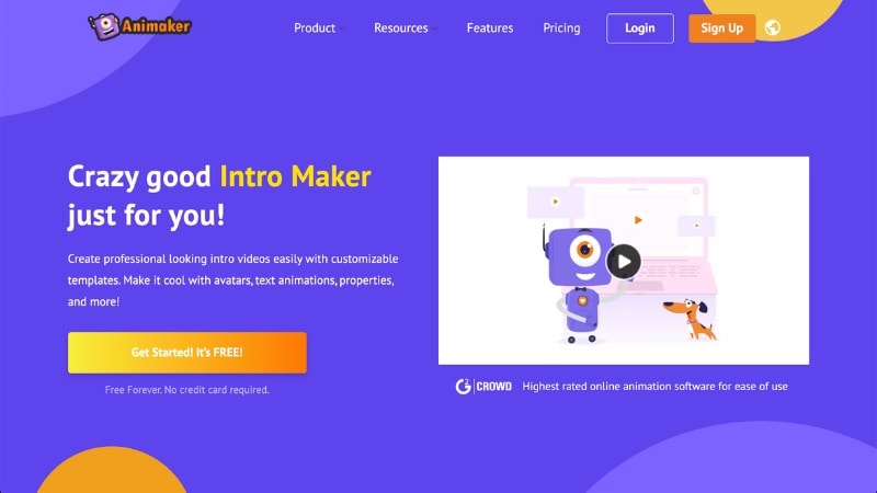 use animaker as an intro maker