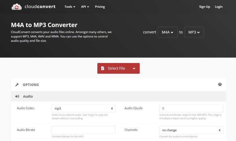 cloudconvert as audio converter