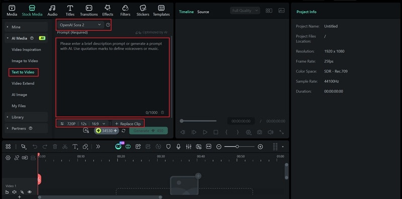 access filmora text to video