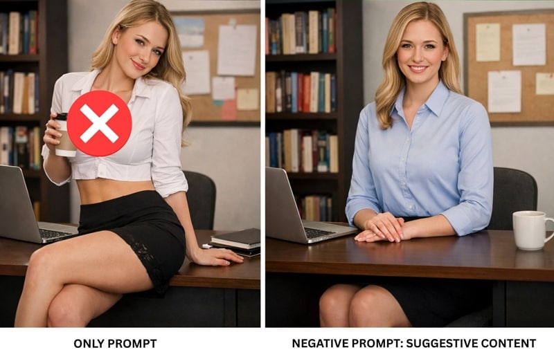 negative prompt pour le contenu sensible