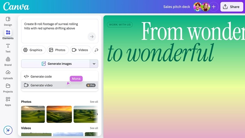 canva ai video editor online