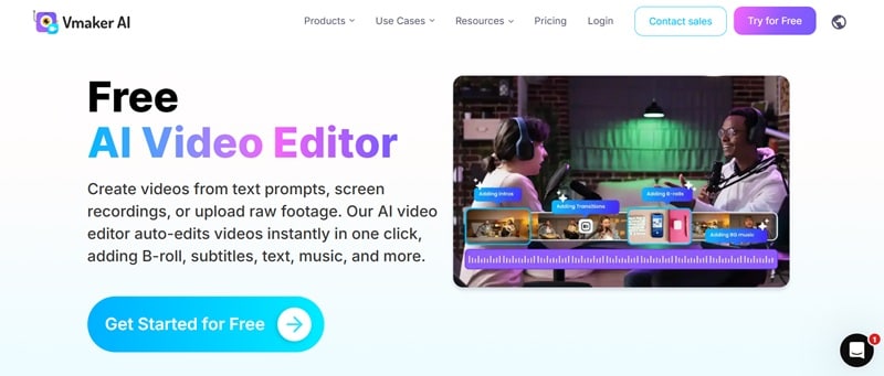 vmaker ai video editor online