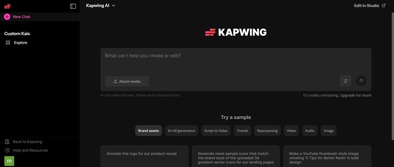 kapwing ai video editor online