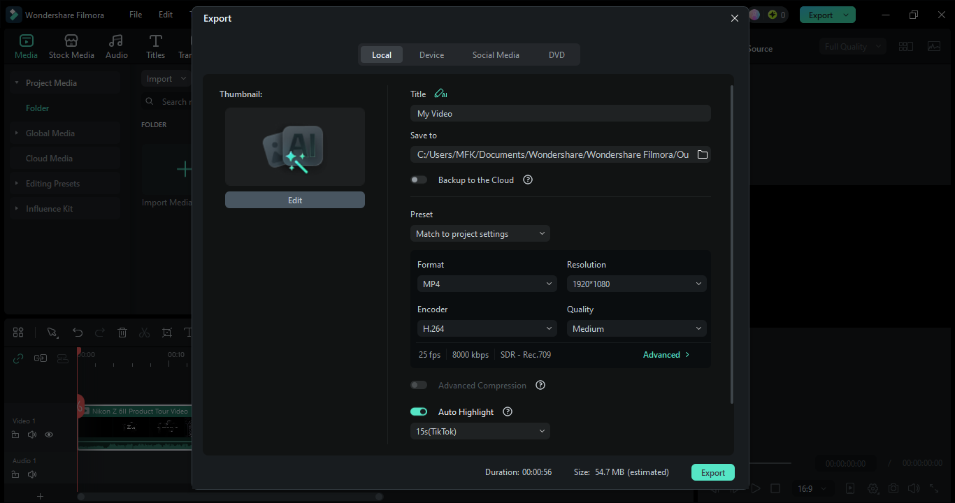 export filmora auto normalizer