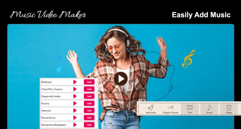 add music in music video maker