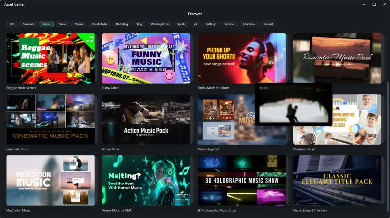 music library in filmora