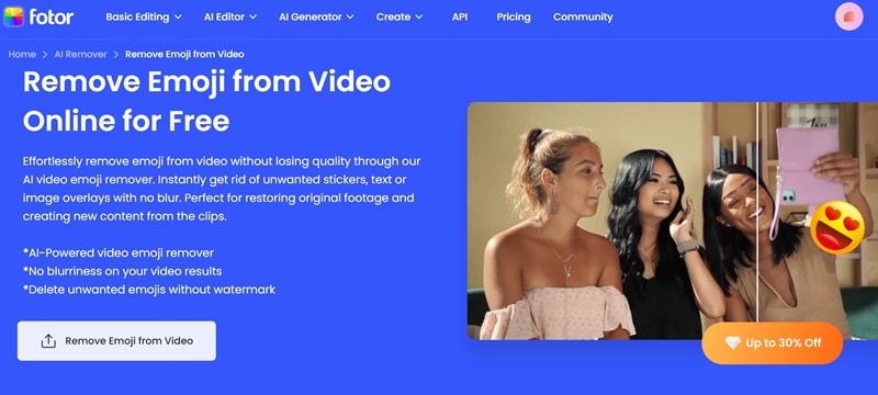 fotor ai emoji removal from video
