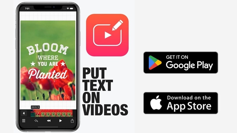 vont add text on video app