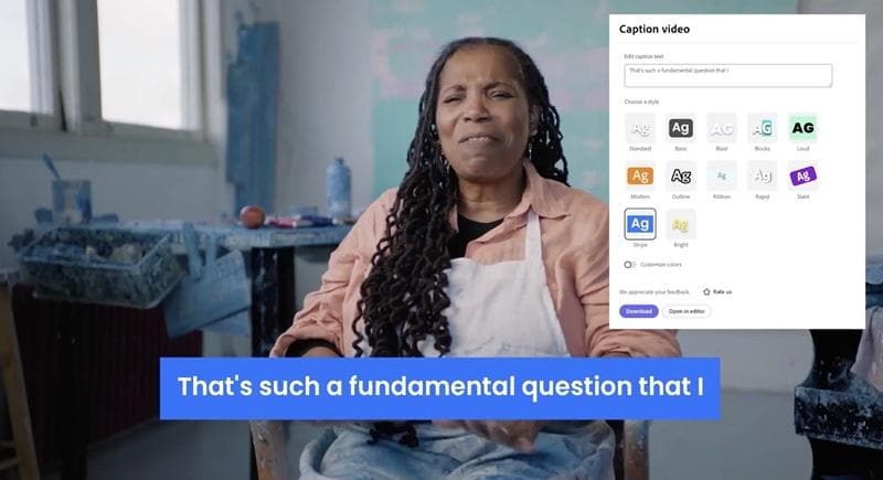 adobe express video text editor