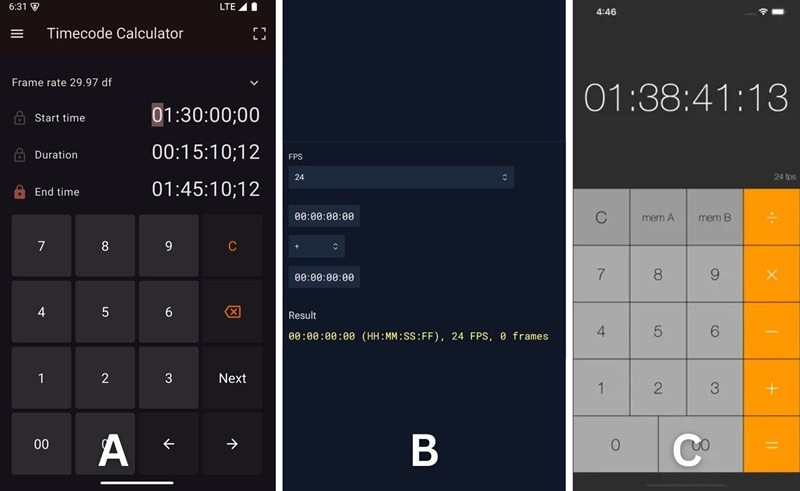 read and use timecode calculator