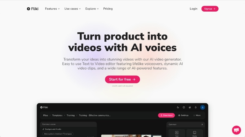 go to the fliki ai website