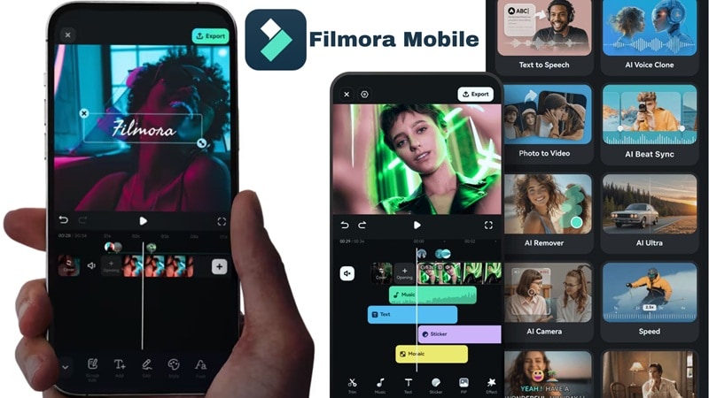 filmora mobile various ai features